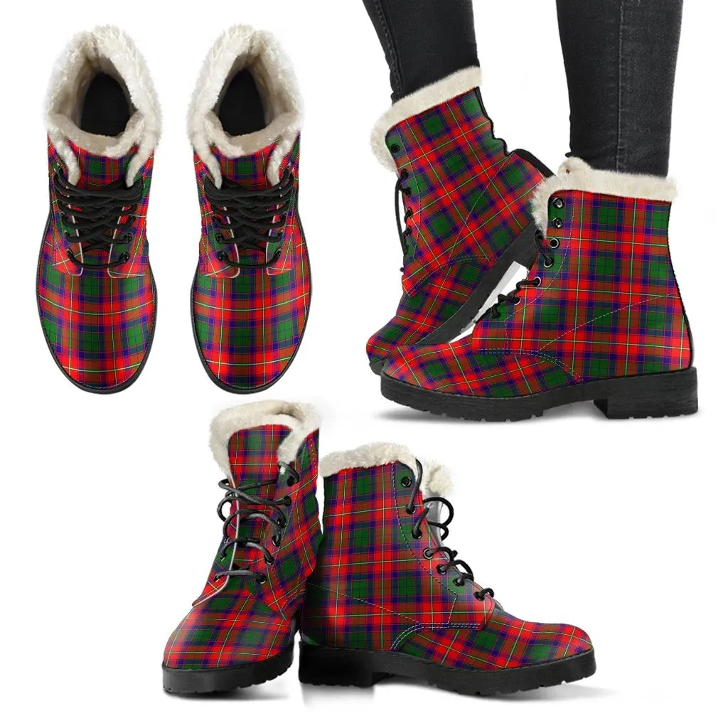 Roxburgh District Tartan Classic Faux Fur Leather Boots