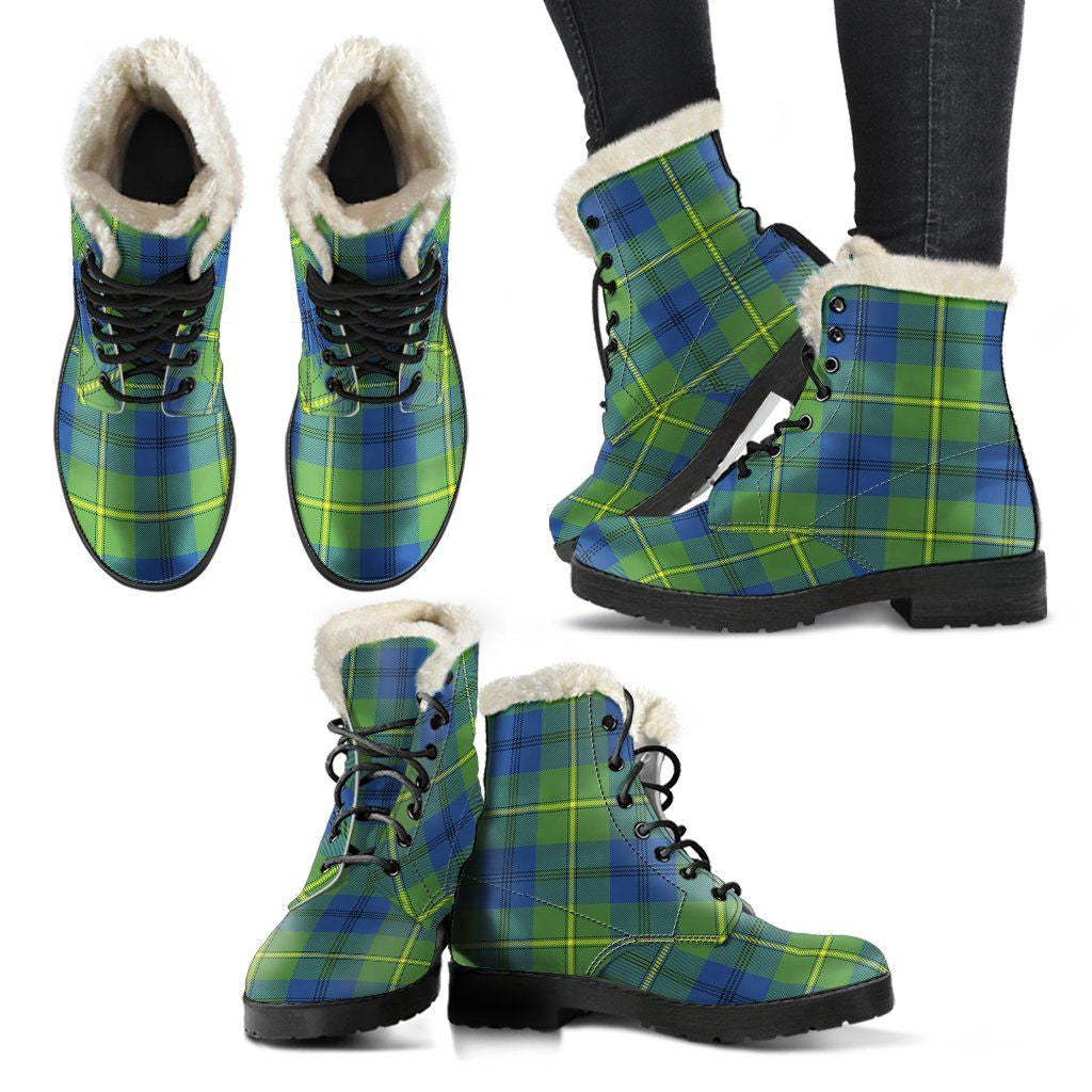 Johnston Ancient Tartan Classic Faux Fur Leather Boots