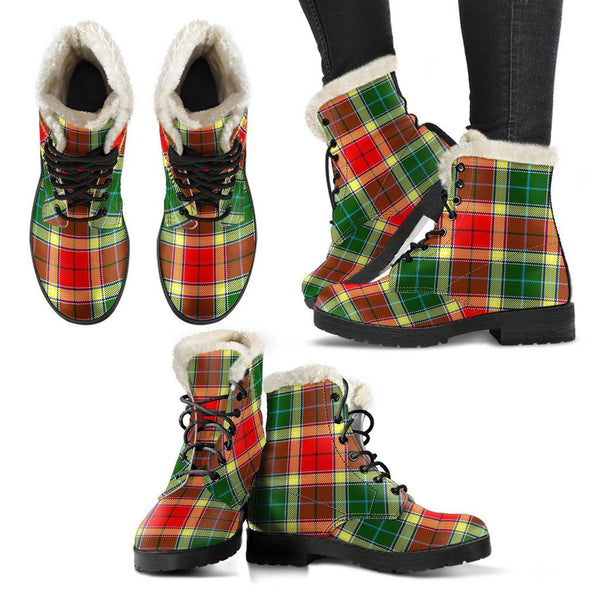 Gibbs Tartan Classic Faux Fur Leather Boots