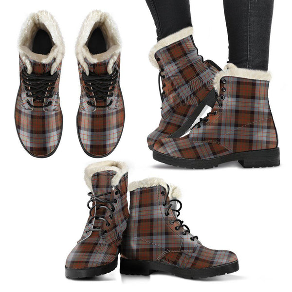 Cameron Of Erracht Weathered Tartan Classic Faux Fur Leather Boots