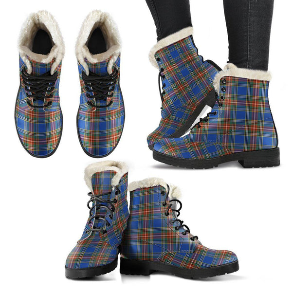 Macbeth Ancient Tartan Classic Faux Fur Leather Boots