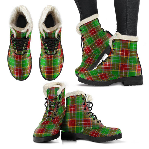 Baxter Modern Tartan Classic Faux Fur Leather Boots