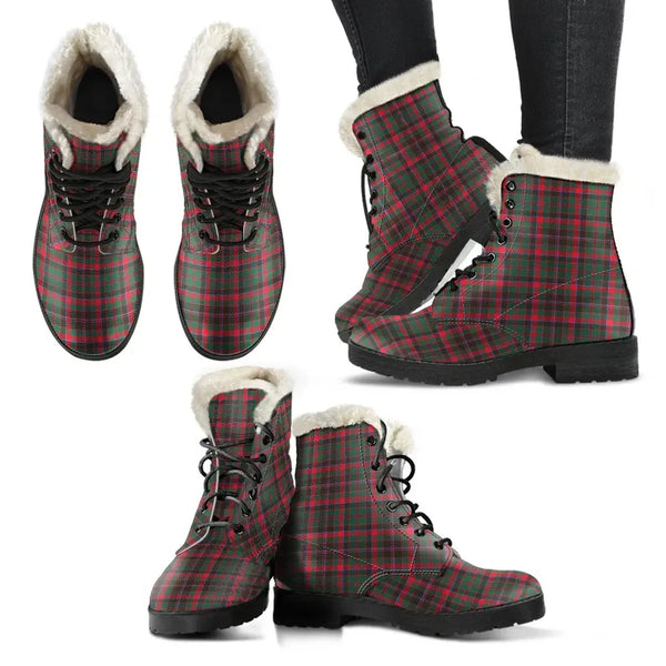 Cumming Hunting Modern Tartan Classic Faux Fur Leather Boots