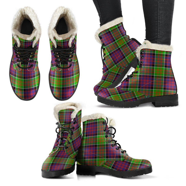 Macdonald Of Clanranald Tartan Classic Faux Fur Leather Boots