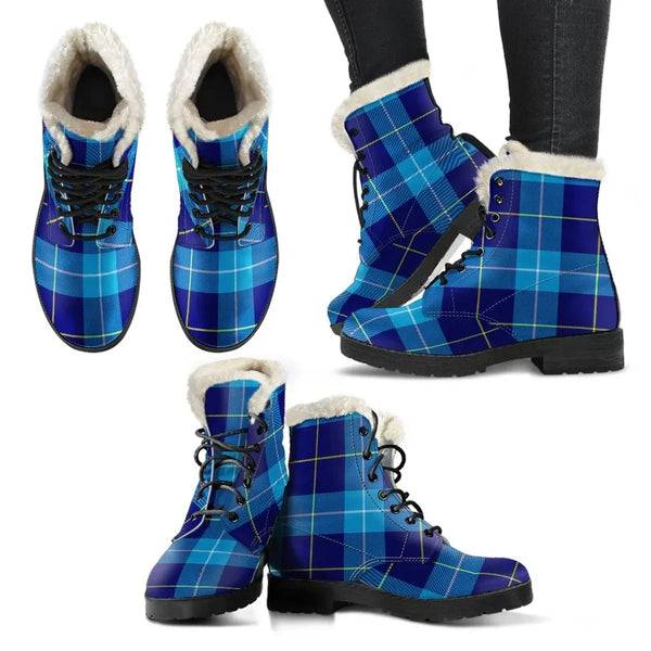 Mckerrell Tartan Classic Faux Fur Leather Boots