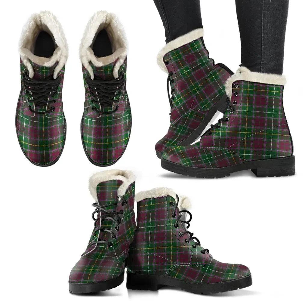 Crosbie Tartan Classic Faux Fur Leather Boots