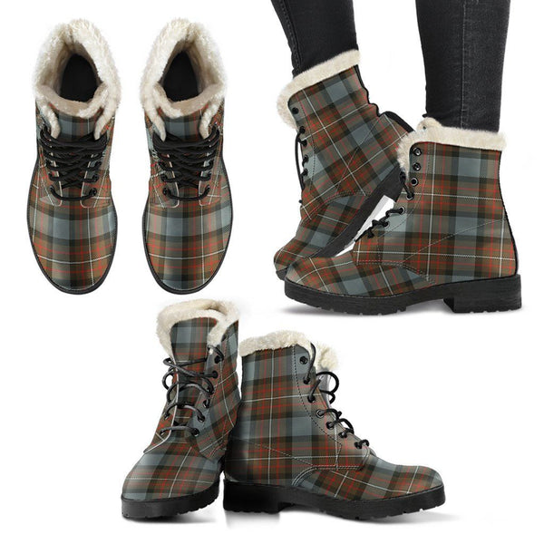 Fergusson Weathered Tartan Classic Faux Fur Leather Boots