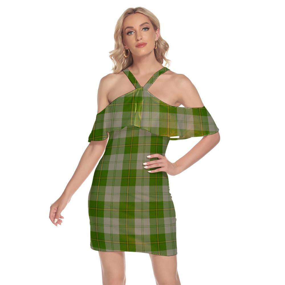 Cunningham Dress Green Dancers Tartan Classic Shoulder Cami Dress