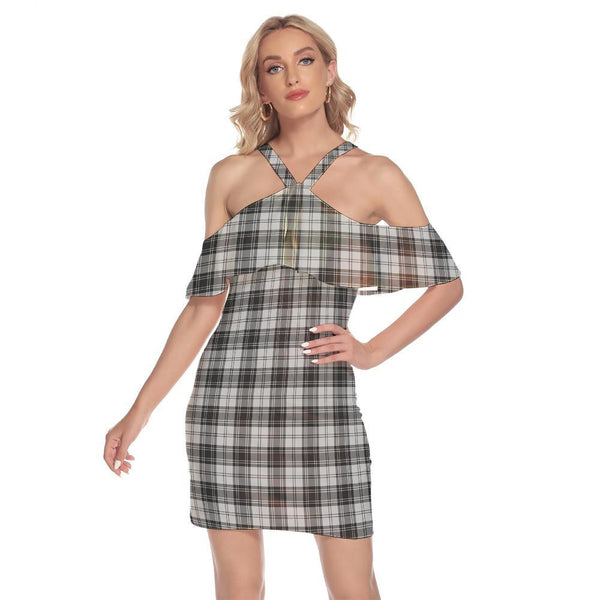 Douglas Grey Modern Tartan Classic Shoulder Cami Dress