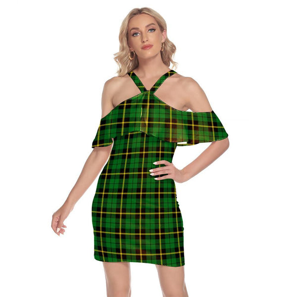 Wallace Hunting Green Tartan Classic Shoulder Cami Dress