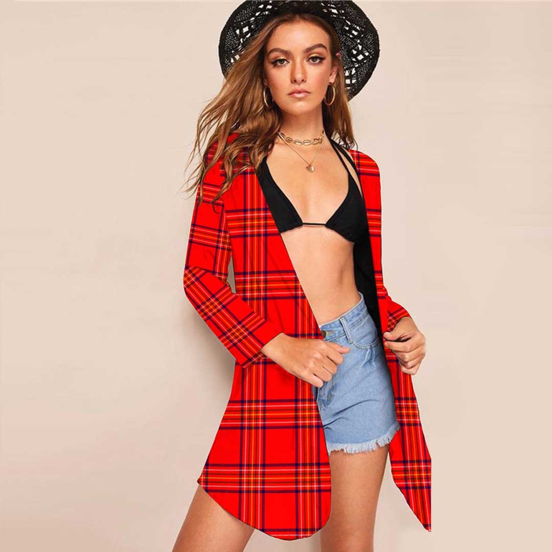 Burnett Modern Tartan Classic Crest Beach Kimono