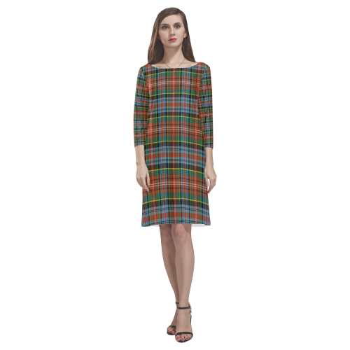 Caledonia Ancient Tartan Classic Round Neck Dress