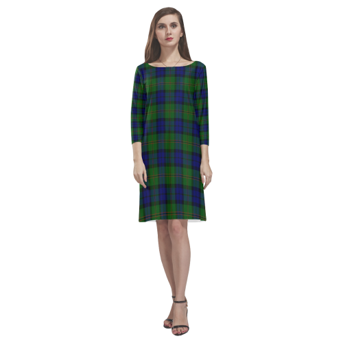 Dundas Modern Tartan Classic Round Neck Dress