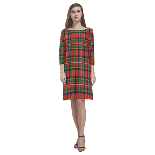 Stewart Royal Modern 1 Tartan Classic Round Neck Dress