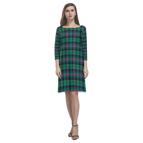 Urquhart Broad Red Ancient Tartan Classic Round Neck Dress