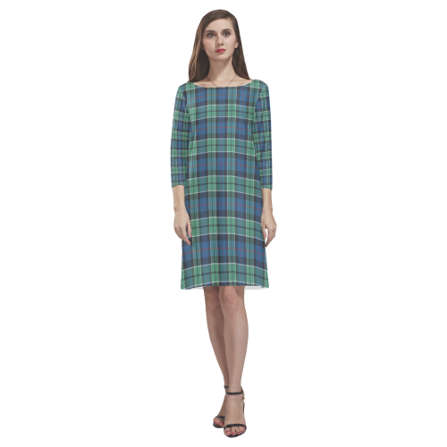 Leslie Hunting Ancient Tartan Classic Round Neck Dress