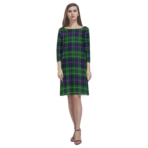 Leslie Hunting Tartan Classic Round Neck Dress