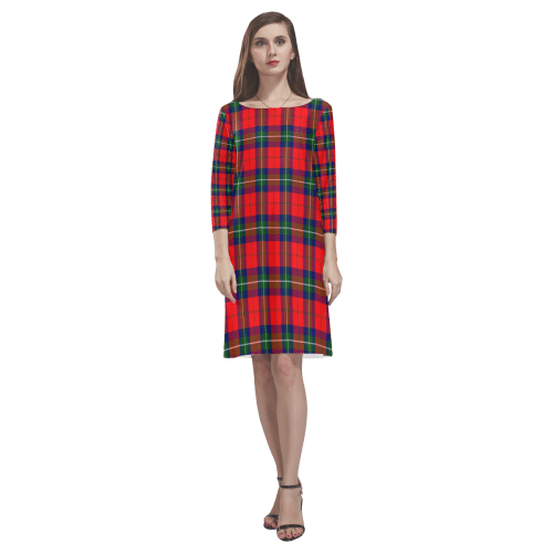 Ruthven Modern Tartan Classic Round Neck Dress