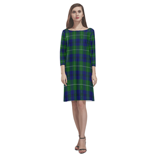 Oliphant Modern Tartan Classic Round Neck Dress