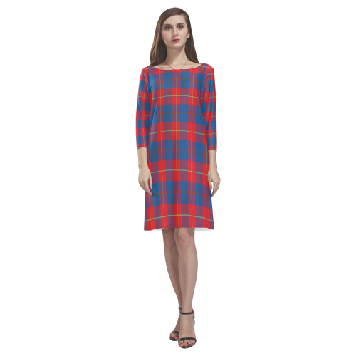 Galloway Red Tartan Classic Round Neck Dress