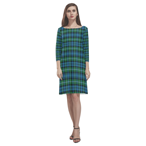 Lyon Clan Tartan Classic Round Neck Dress