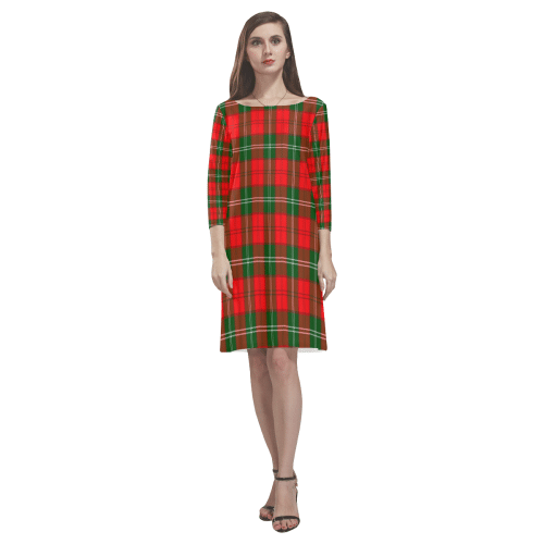 Lennox Modern Tartan Classic Round Neck Dress