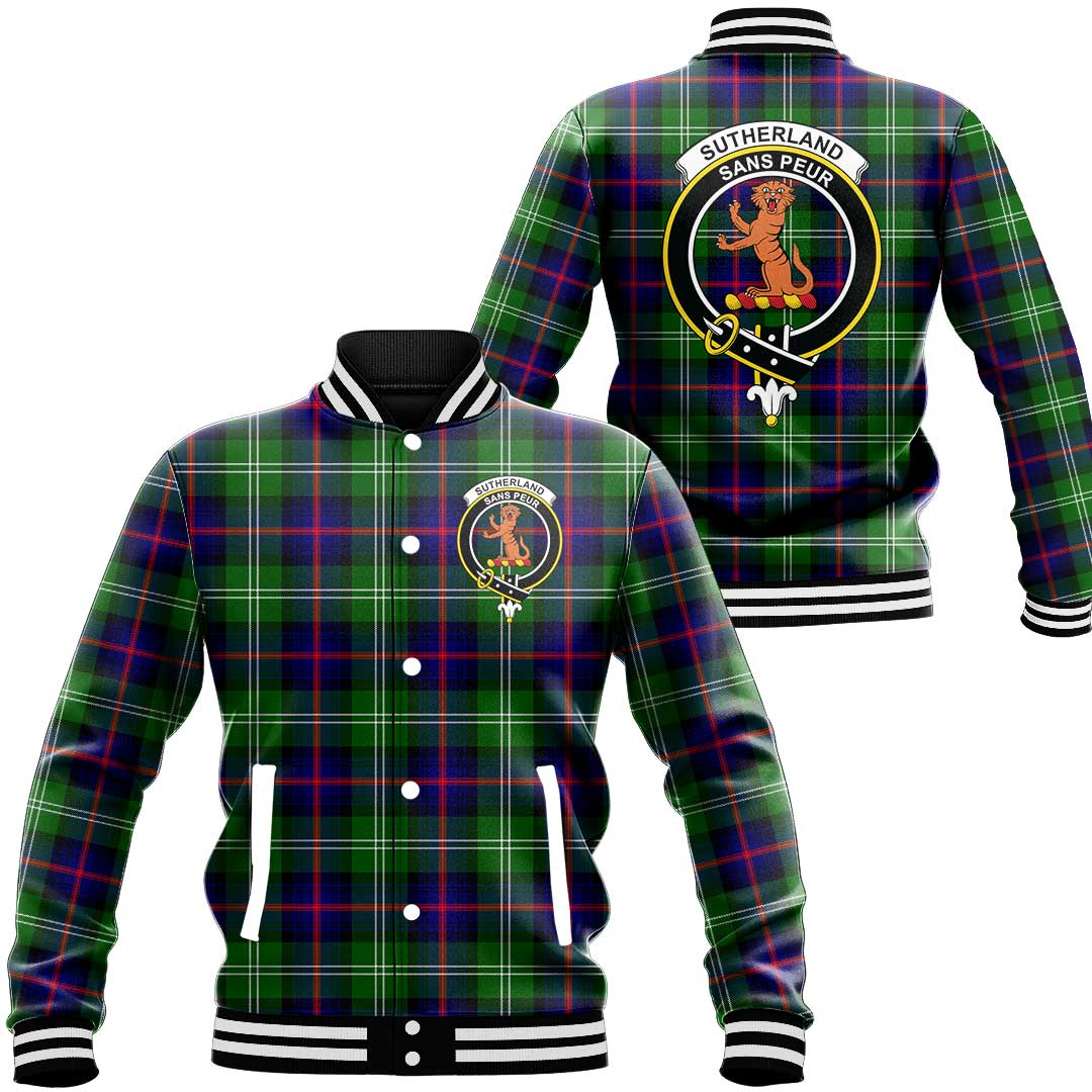 Sutherland Modern Tartan Classic Crest Baseball Jacket