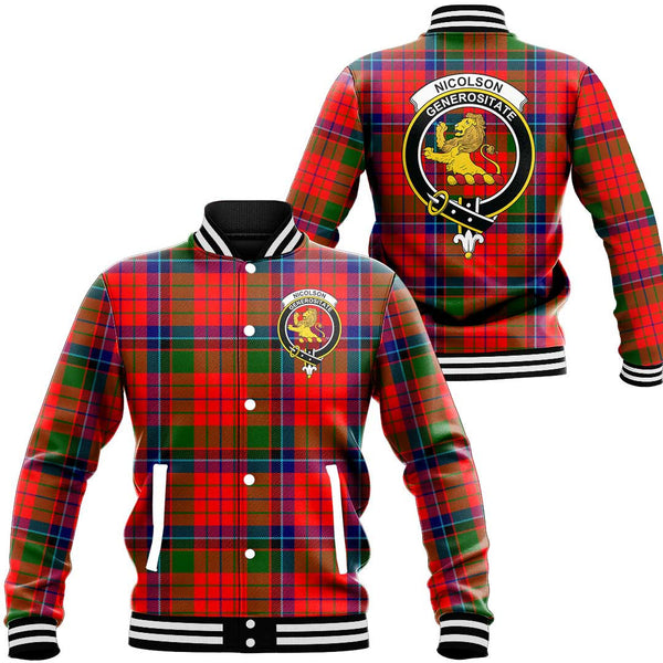 Nicolson Modern Tartan Classic Crest Baseball Jacket