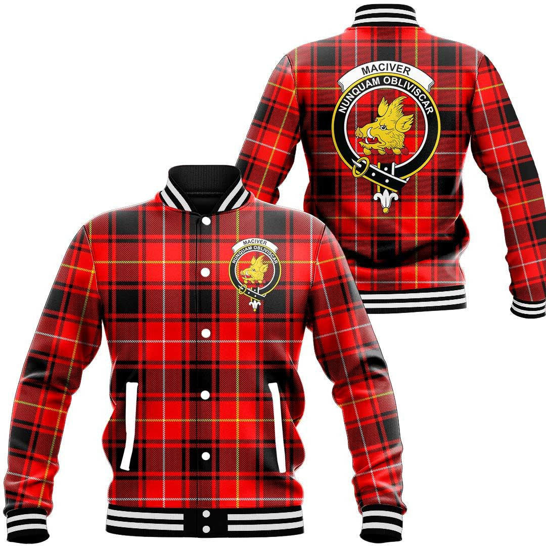 MacIver Modern Tartan Classic Crest Baseball Jacket