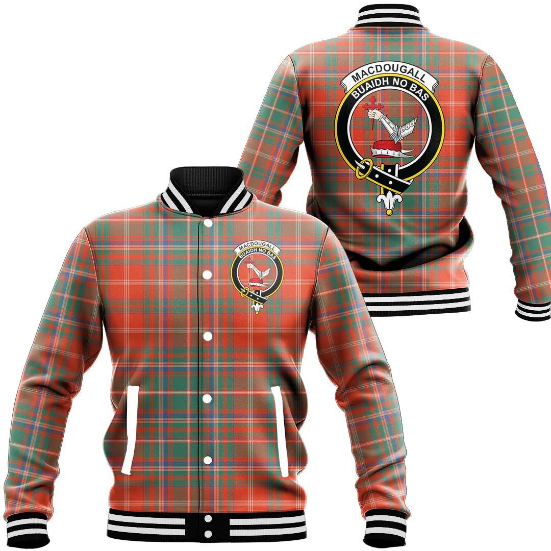 MacDougall Ancient Tartan Classic Crest Baseball Jacket