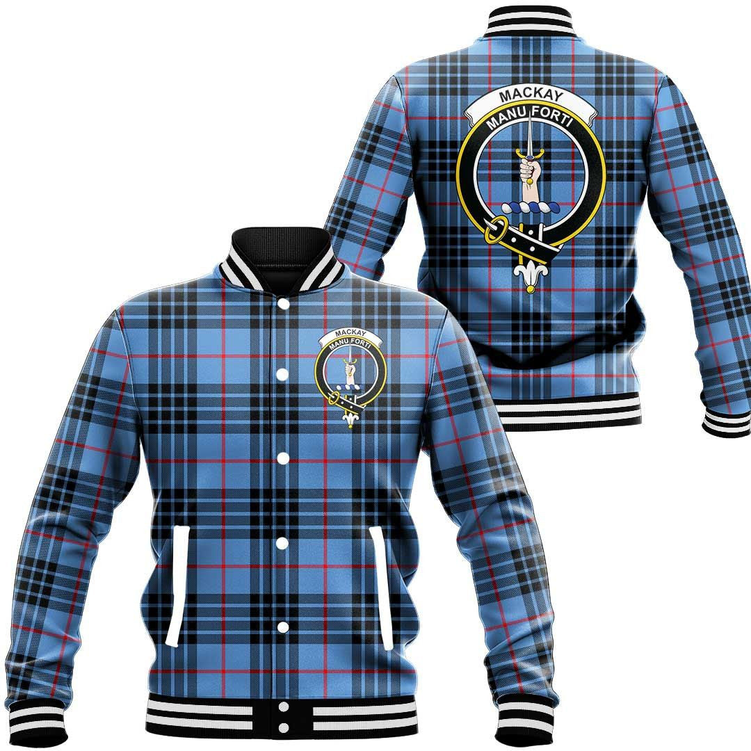 MacKay Blue Tartan Classic Crest Baseball Jacket