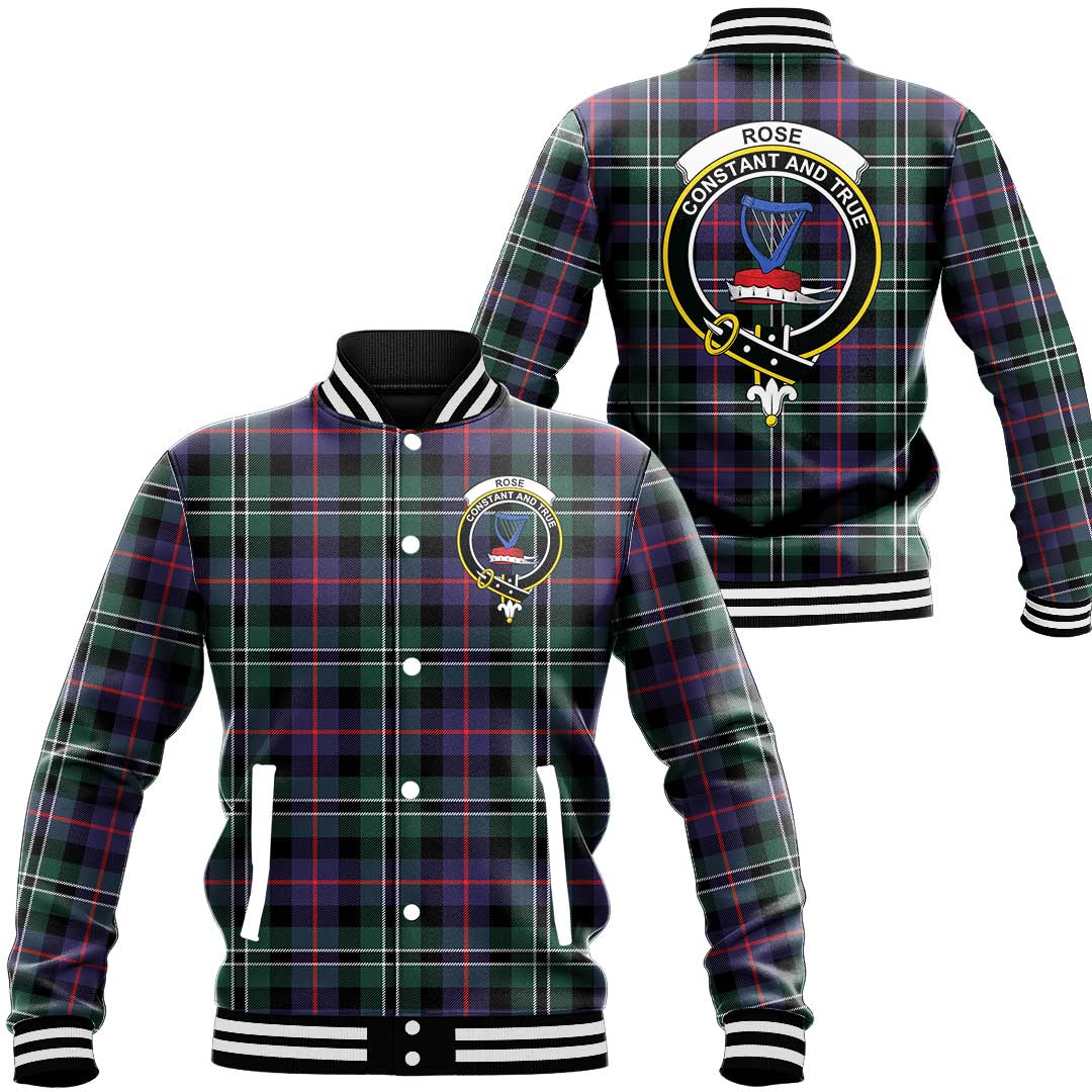 Rose Hunting Modern Tartan Classic Crest Baseball Jacket