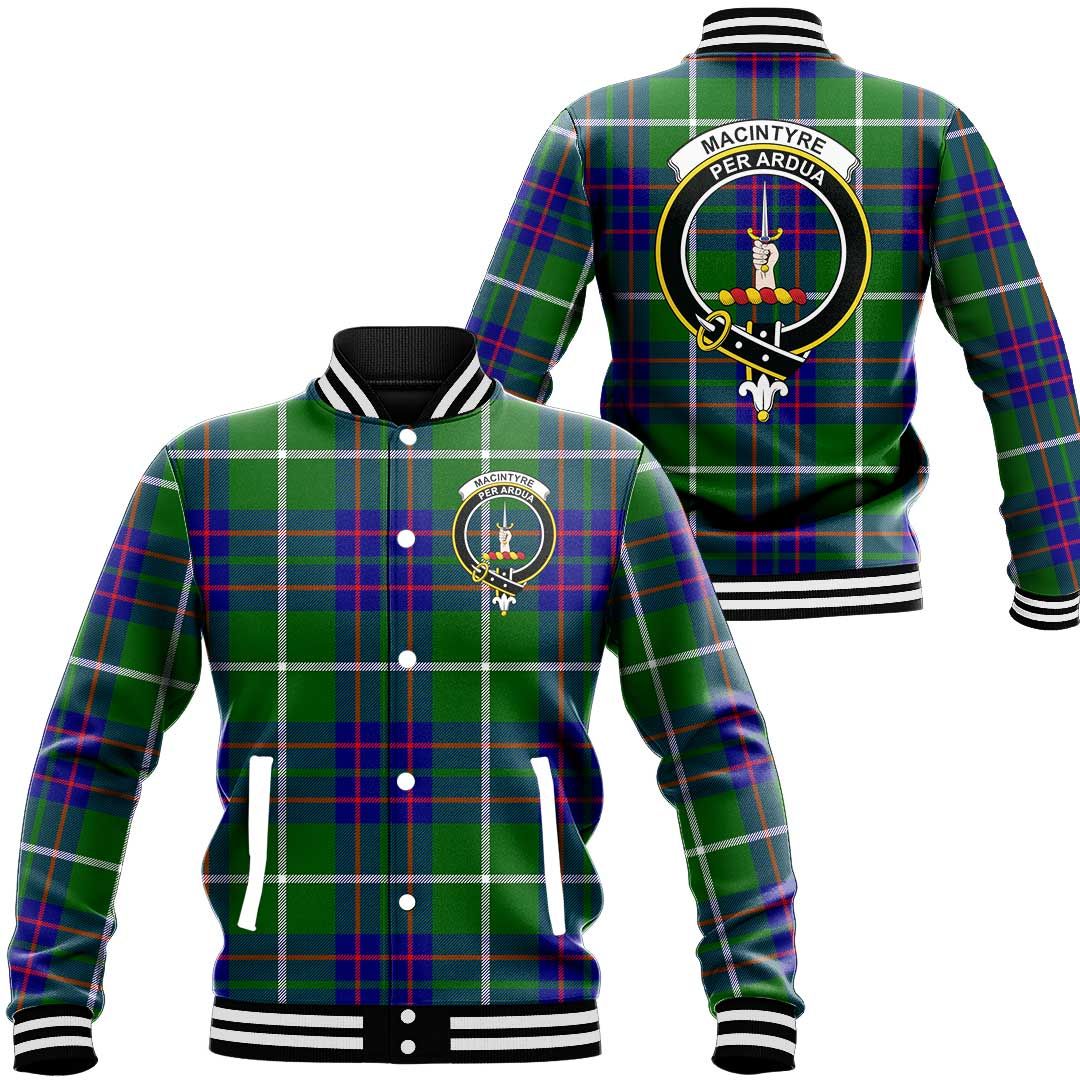 MacIntyre Hunting Modern Tartan Classic Crest Baseball Jacket