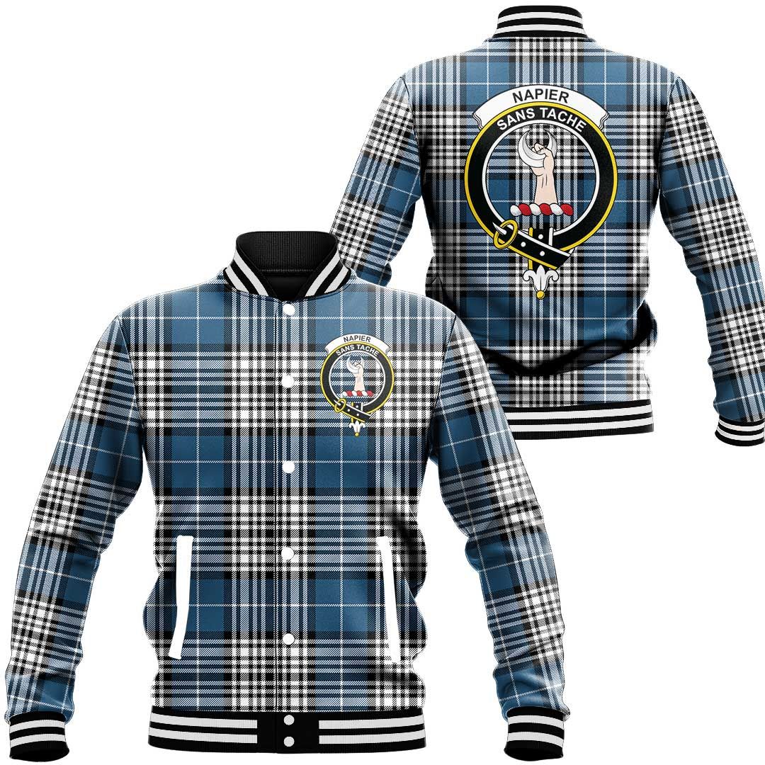 Napier Modern Tartan Classic Crest Baseball Jacket