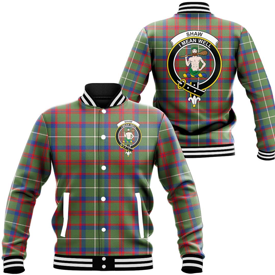 Shaw Green Modern Tartan Classic Crest Baseball Jacket