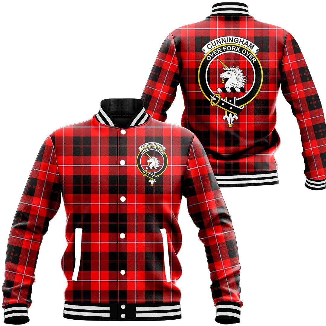 Cunningham Modern Tartan Classic Crest Baseball Jacket