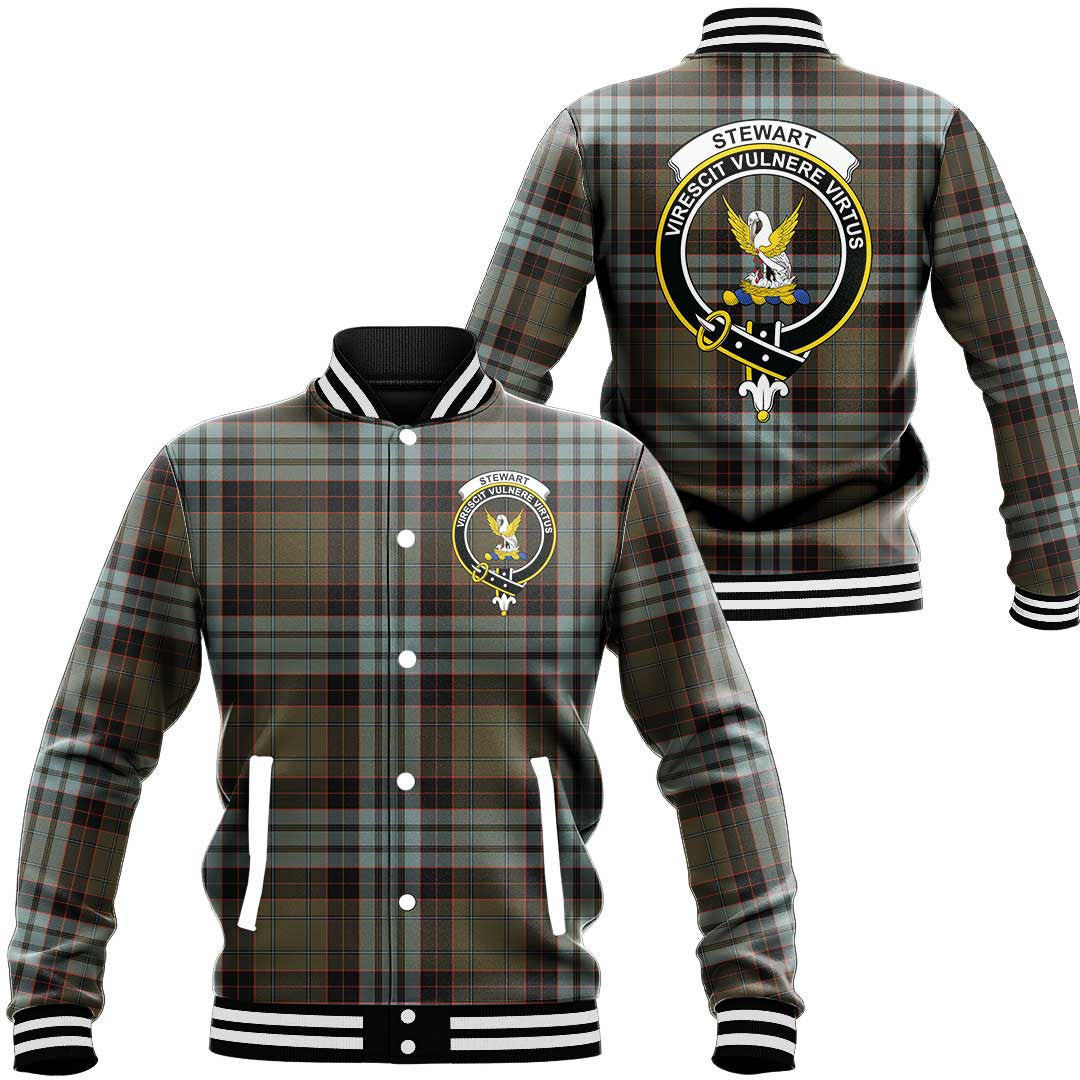 Stewart Old Weathered Tartan Classic Crest Baseball Jacket