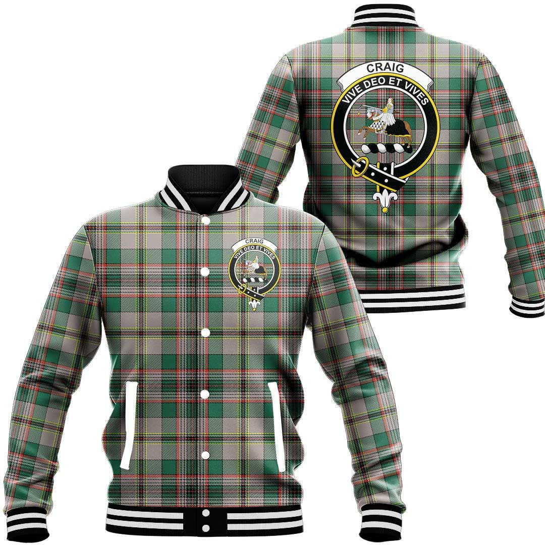 Craig Ancient Tartan Classic Crest Baseball Jacket