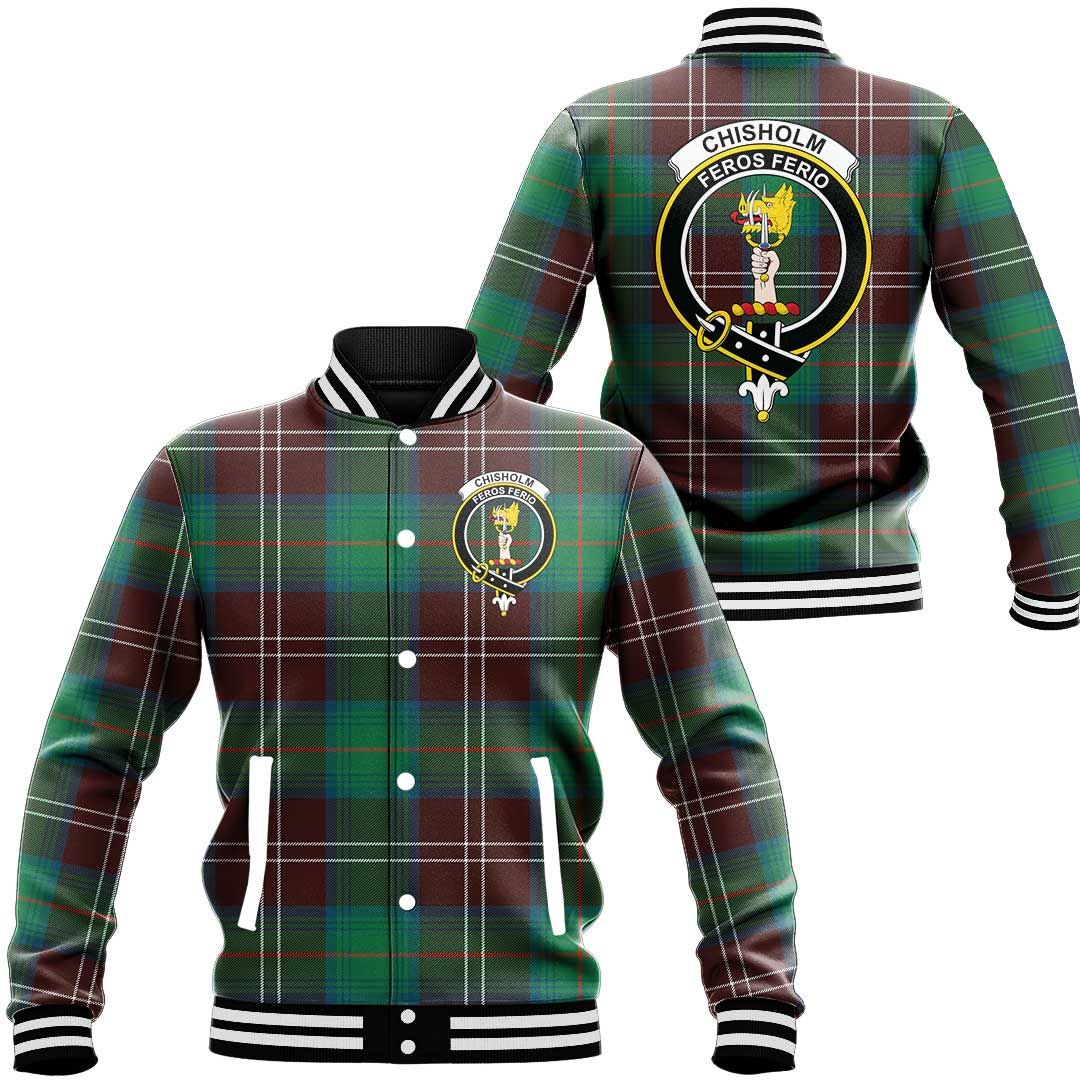 Chisholm Hunting Ancient Tartan Classic Crest Baseball Jacket