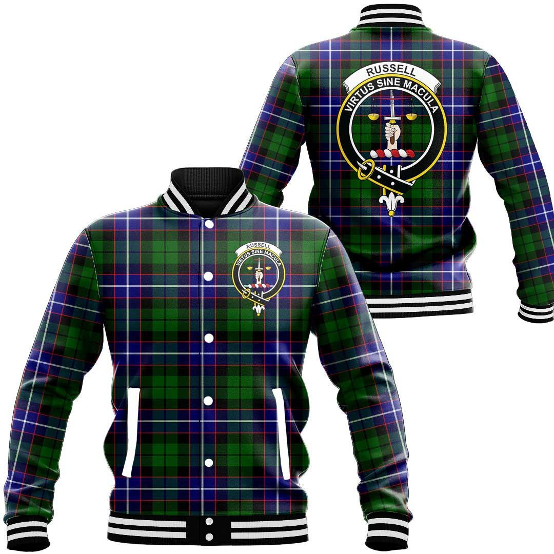 Russell Modern Tartan Classic Crest Baseball Jacket