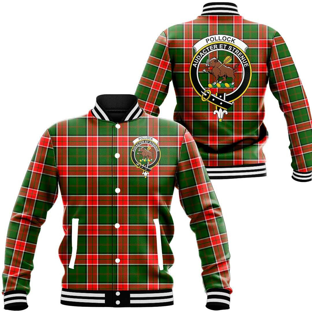 Pollock Modern Tartan Classic Crest Baseball Jacket