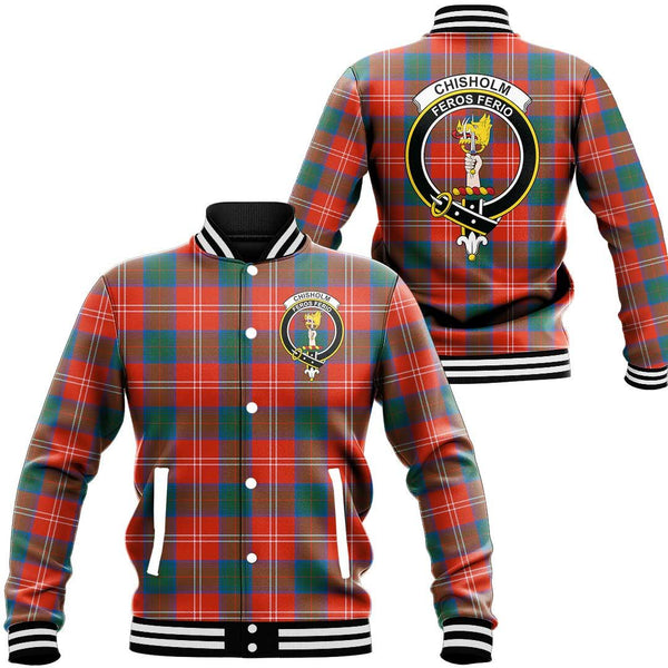 Chisholm Ancient Tartan Classic Crest Baseball Jacket