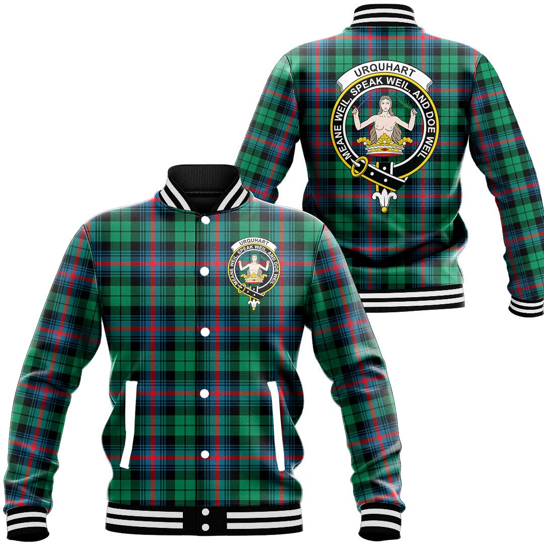 Urquhart Broad Red Ancient Tartan Classic Crest Baseball Jacket