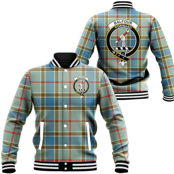 Balfour Blue Tartan Classic Crest Baseball Jacket