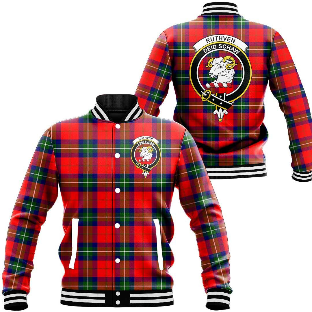 Ruthven Modern Tartan Classic Crest Baseball Jacket