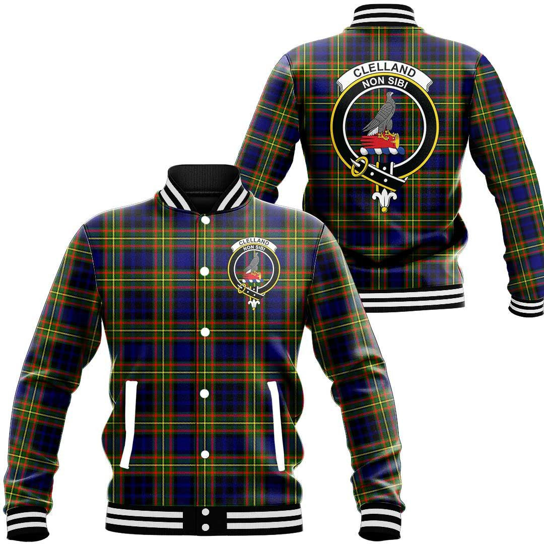 Clelland Modern Tartan Classic Crest Baseball Jacket