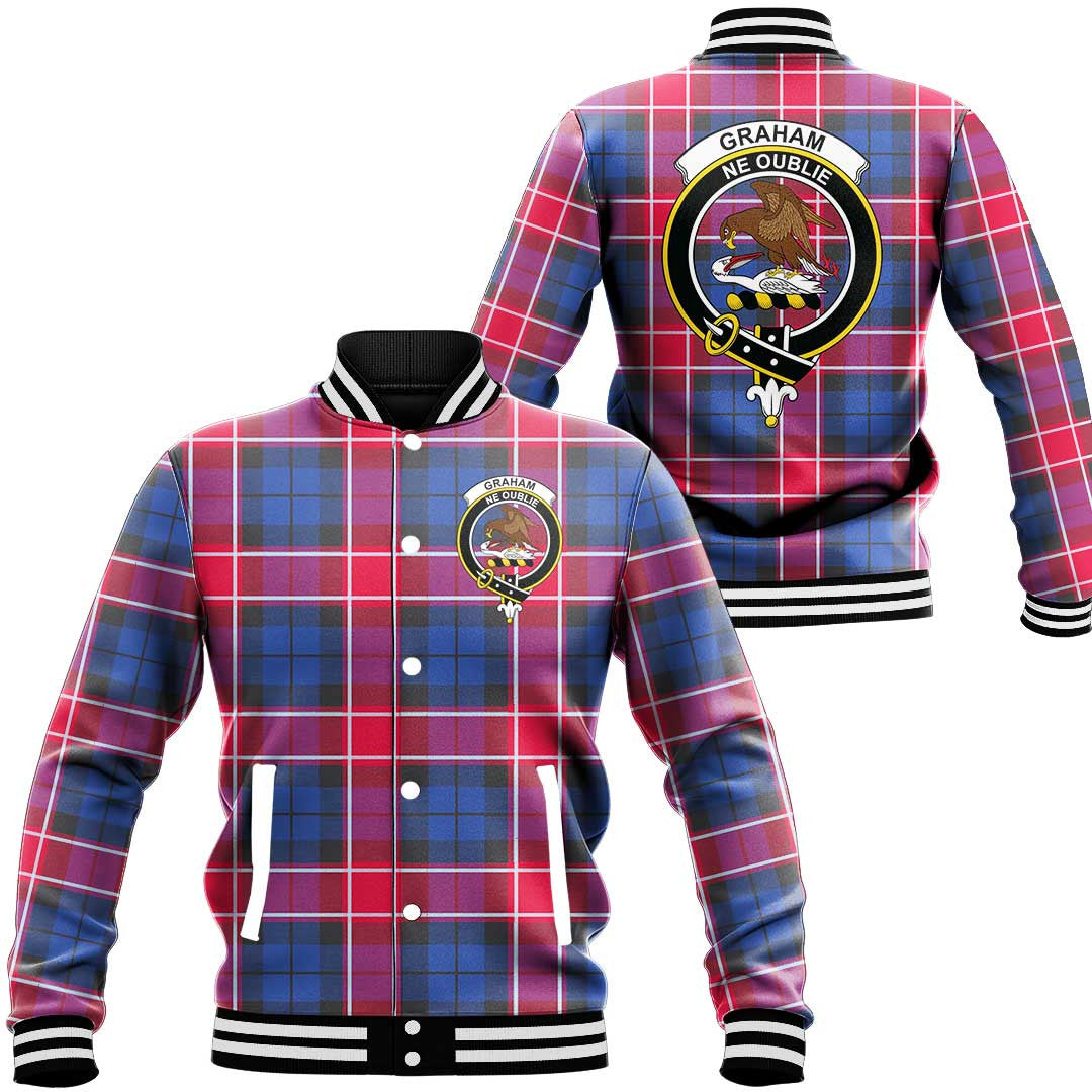 Graham of Menteith Red Tartan Classic Crest Baseball Jacket