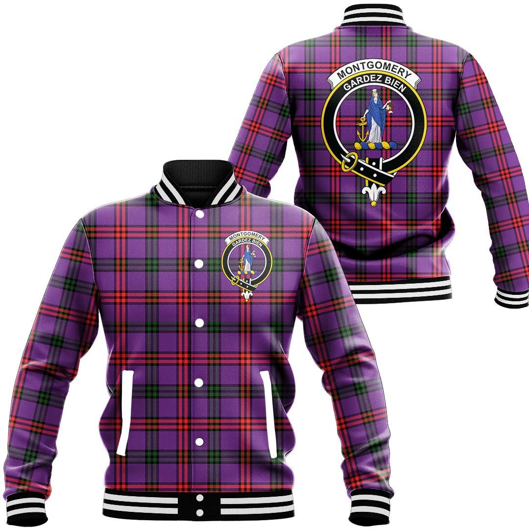 Montgomery Modern Tartan Classic Crest Baseball Jacket