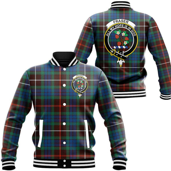 Fraser Hunting Ancient Tartan Classic Crest Baseball Jacket