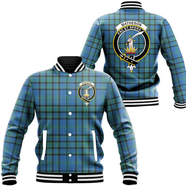 Matheson Hunting Ancient Tartan Classic Crest Baseball Jacket